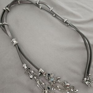 Elegant Silver and Black Women's Necklace